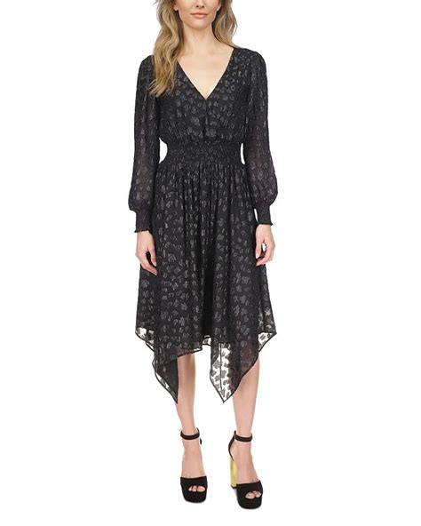 Michael Kors Handkerchief Hem Long Sleeve Knit Dress